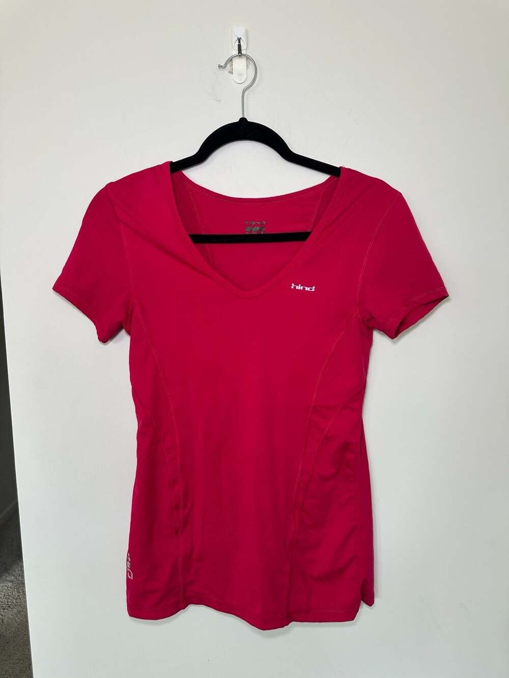 Hind Women's Athletic V-Neck Short Sleeve Tee Pink XS